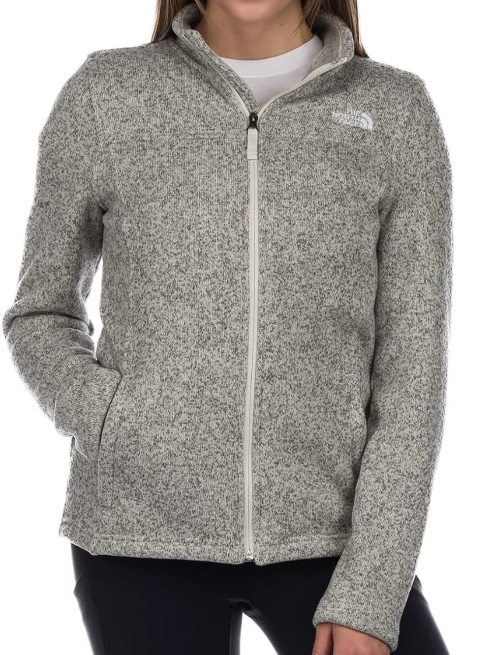 The North Face Women's Sweater Fleece in Vintage White Heather